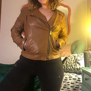 Forever 21 Faux Brown Leather Jacket